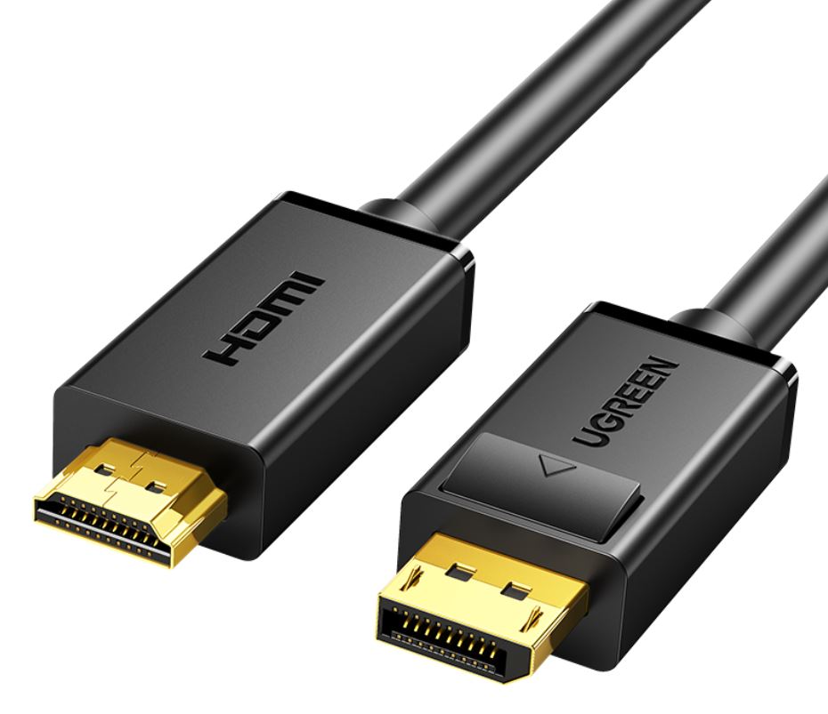 Кабель интерфейсный UGREEN DP101 10238_ DP Male to HDMI Male. Длина 1м. Цвет: черный