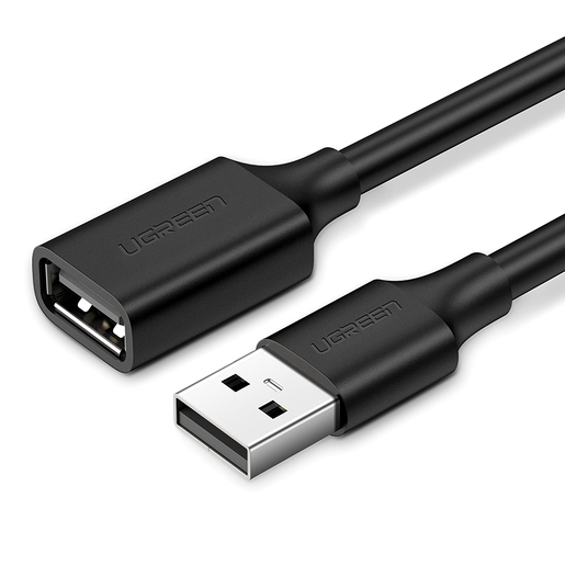 Кабель UGREEN US103 10314_ USB 2.0 A Male to A Female, 1м, черный
