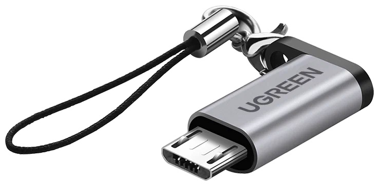 Адаптер UGREEN US282 50590_ USB Tape-C to micro USB, цвет: серый