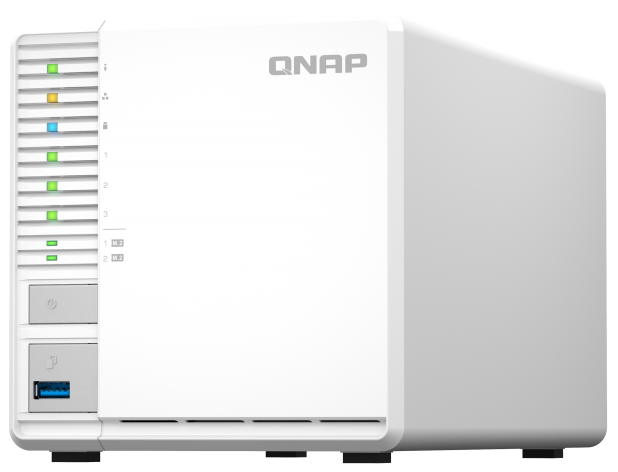 Сетевой RAID-накопитель QNAP TS-364-8G 3 отсека 3,5"/2,5", 1 порт 2,5 GbE BASE-T, HDMI-порт, 2 слота M.2 2280 NVMe SSD, Intel Celeron N5105/N5095 2,0