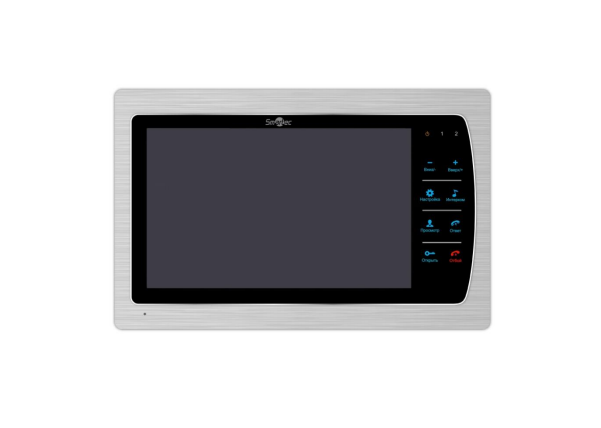 Видеодомофон Smartec ST-MS310M-SL 10", 4-х проводный, 2-х панелей вызова, 3 доп. мониторов, 2 доп. камер и охранных датчиков, SD, серебряный металик