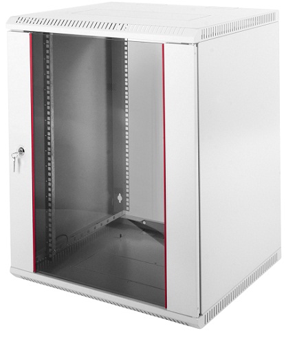 Шкаф настенный 19", 18U ЦМО ШРН-Э-18.350 телекоммуникационный разборный (600х350) дверь стекло