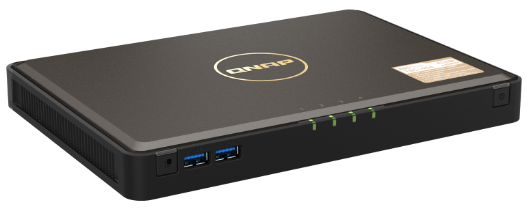 Сетевой RAID-накопитель QNAP TBS-464-8G 4 слота M.2 2280 NVMe SSD, 2 HDMI-порта,  2 порта 2,5 GbE BASE-T, Intel Celeron N5105 2,0 ГГц  (2,9 ГГц), 8 ГБ