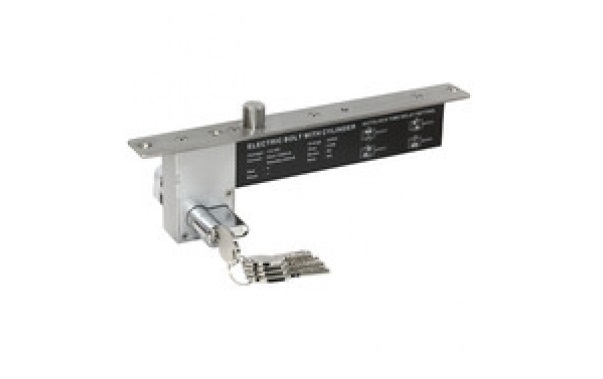 Замок Smartec ST-DB526MLT эл-мех. Соленоидный, для сплошных дверей с механическим цилиндром (ключ/поворотная кнопка), мониторинг, НЗ, 12VDC/200мА, сил