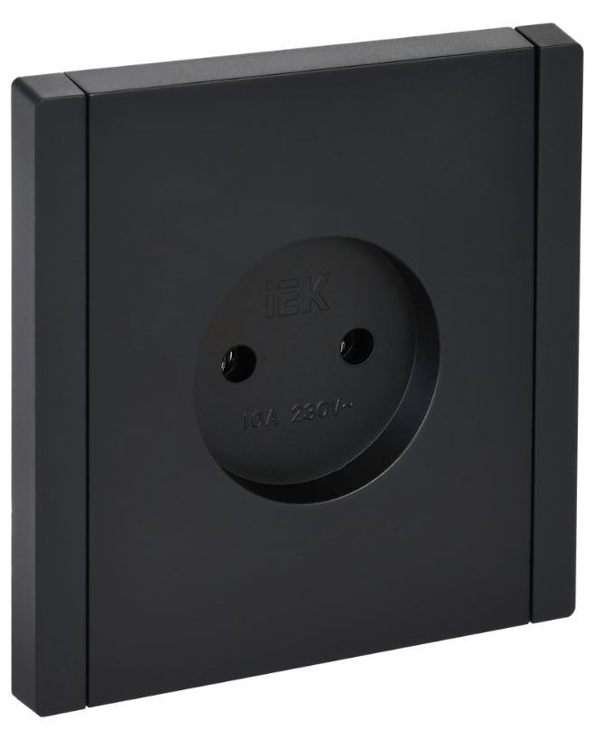 Розетка без заземления IEK FP-R10-10-K02 FORTE&PIANO без защитных шторок в/к 10А FP118 черная
