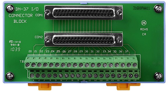 Плата ICP DAS DN-37/2 CR I/O Connector Block (5.08 mm) with DIN-Rail Mounting, Include CA-3720