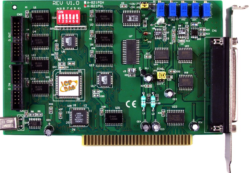 Плата ICP DAS A-821PGL CR 12 bit,45Ks/s 16Ch ADC, 1 DAC Low Gain