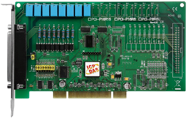 Плата ICP DAS PCI-P8R8U CR Universal PCI, 8-channel isolated digital input and 8-channel Relay output (RoHS) Includes one CA-4002 D-Sub connector.