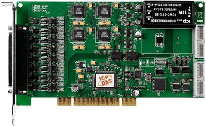 Плата ICP DAS PISO-DA16U CR Universal PCI 16-channel isolated D/A board, CA-4002 D-Sub connector.