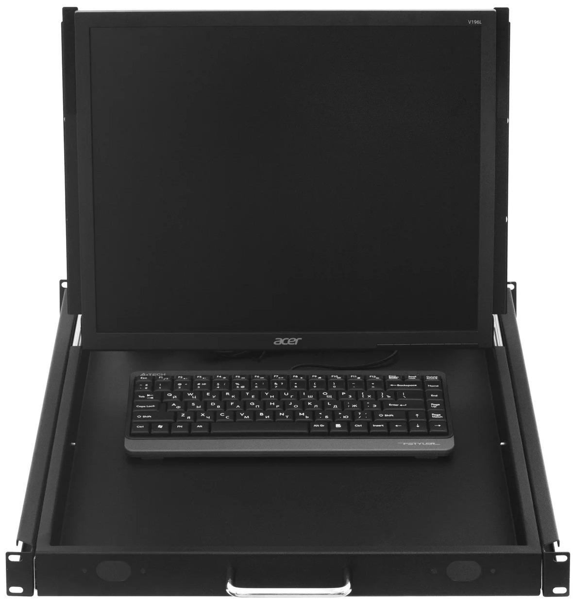 Полка выдвижная SNR SNR-SHELF PULL-OUT-MONITOR 19", KEYBOARD-950  с монитором 19" и клавиатурой в шкафы глубиной 1200мм (глубина полки 950мм), цвет че