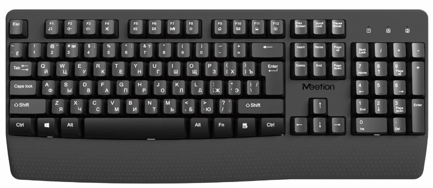 Клавиатура Wireless Meetion K4130 USB-C, 104 клавиш, чёрная MT-K4130-A-RU