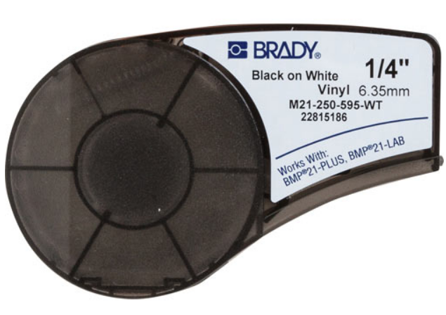 Лента красящая Brady M21-250-595-WT brd139744 6.35 мм/6.4 м винил, черный на белом, для BMP21 Plus