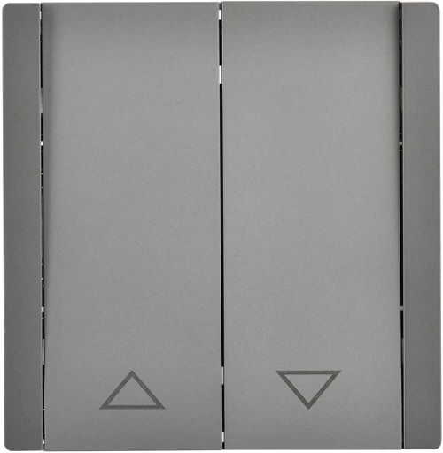 Выключатель двухклавишный для жалюзи IEK FP-V15-0-10-1-K46 FORTE&PIANO 10А FP511 сталь