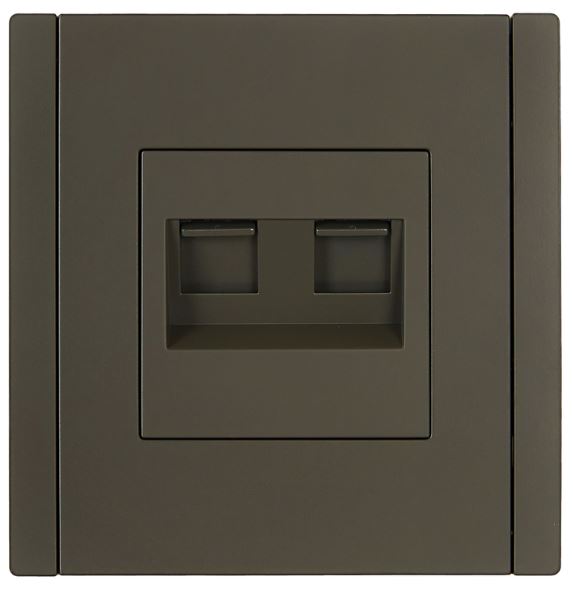 Розетка компьютерная двойная IEK FP-K20-2-K03 FORTE&PIANO RJ45 кат.6 FP334 серый