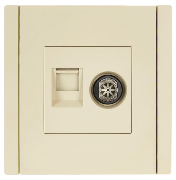Розетка комбинированная IEK FP-AK20-2-K10 FORTE&PIANO TV+RJ45 кат.6 FP437 ваниль