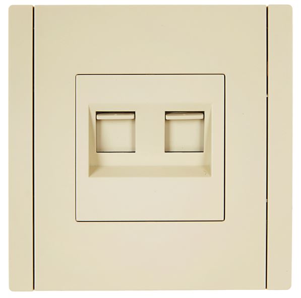 Розетка компьютерная двойная IEK FP-K20-2-K10 FORTE&PIANO RJ45 кат.6 FP434 ваниль