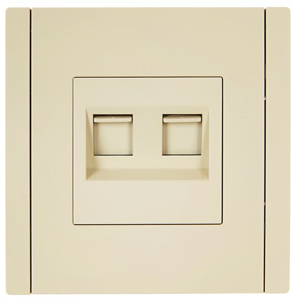 Розетка компьютерная двойная IEK FP-K20-1-K10 FORTE&PIANO RJ45 кат.5E FP433 ваниль