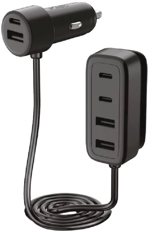 Зарядное устройство автомобильное TTEC 2CKP06S 6-в-1, PD 90W, 3*USB-C + 3*USB-A, цвет: черный