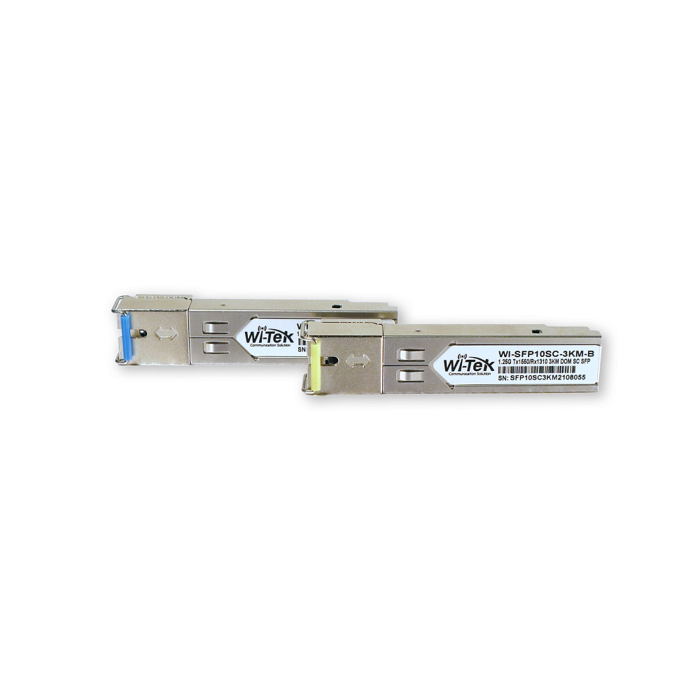 Модуль Wi-Tek WI-SFP10SC-3KM WDM, дальность до 3км (6dB), комплект 2шт 1310/1550нм