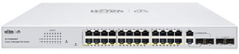 Коммутатор управляемый Wi-Tek WI-PCMS328GF v2 L2 PoE бюджет 400Вт, порты 24GE PoE, 2comboSFP, 2SFP, Cloud, v2