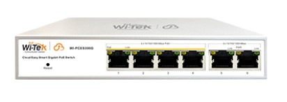 Коммутатор настраиваемый Wi-Tek WI-PCES306G v2 PoE 60Вт, порты 4 PoE GE + 2GE, Easy Smart