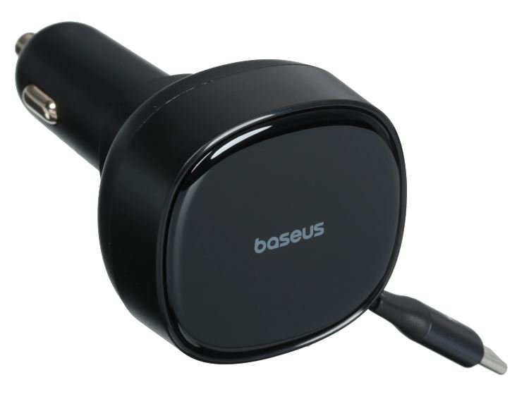 Зарядное устройство автомобильное Baseus Enjoyment Pro C00057802111-01 USB-C 60W, встроенный кабель, Cluster Black