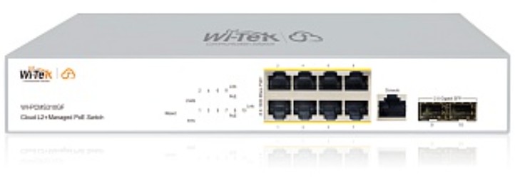 Коммутатор управляемый Wi-Tek WI-PCMS310GF v2 PoE бюджет 150Вт, порты 8GE PoE, 2SFP, Cloud
