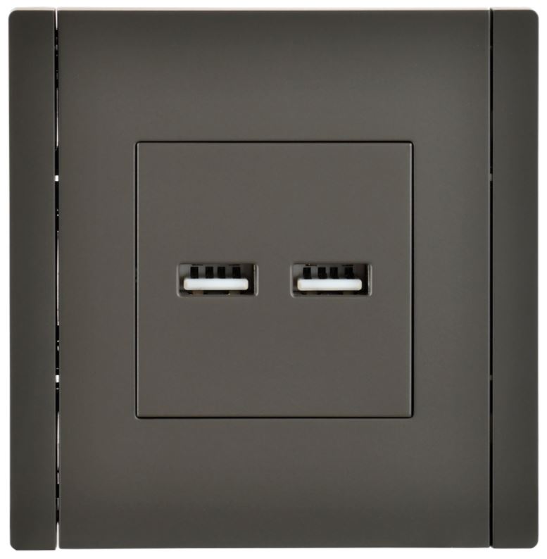 Розетка USB IEK FP-U21-D31-K03 FORTE&PIANO тип A+тип A 3,1А FP349 серый