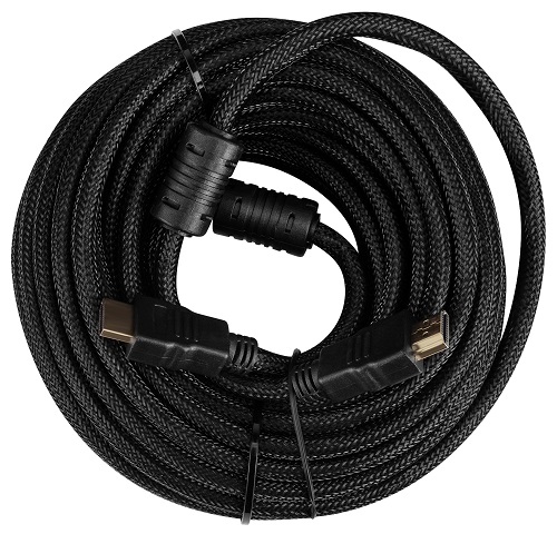 Кабель интерфейсный Buro HDMI-V1.4-10MC HDMI (m) - HDMI (m) , ver 1.4, 10м, GOLD, ф/фильтр, черный (1478156)