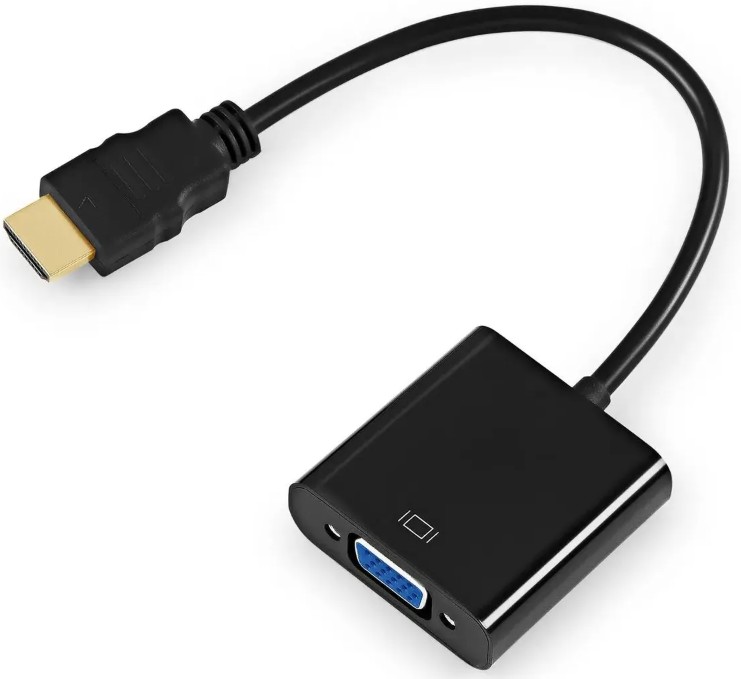 Переходник KINGPRICE KP-HDMI(M)-VGA(F) 0.1м черный, 2029716
