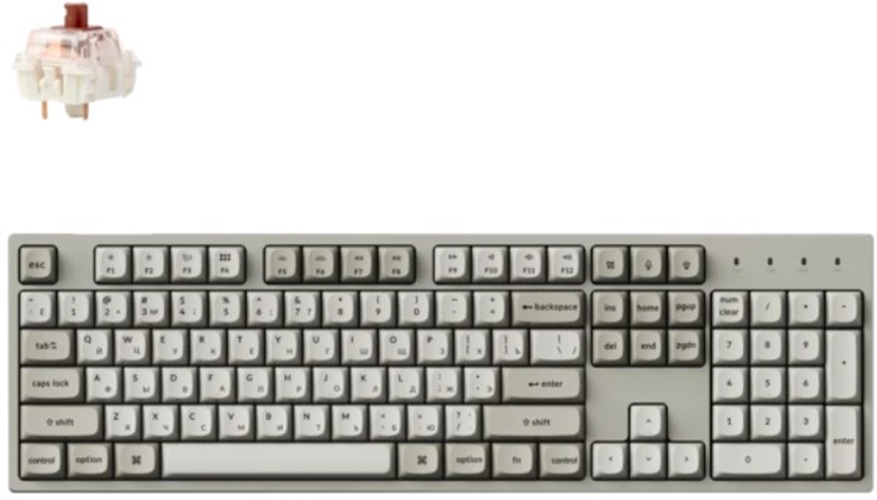 Клавиатура Keychron C2 Pro C2PX-M3-RU механическая, 104 клавиши, цвет Retro, переключатели Super Brown