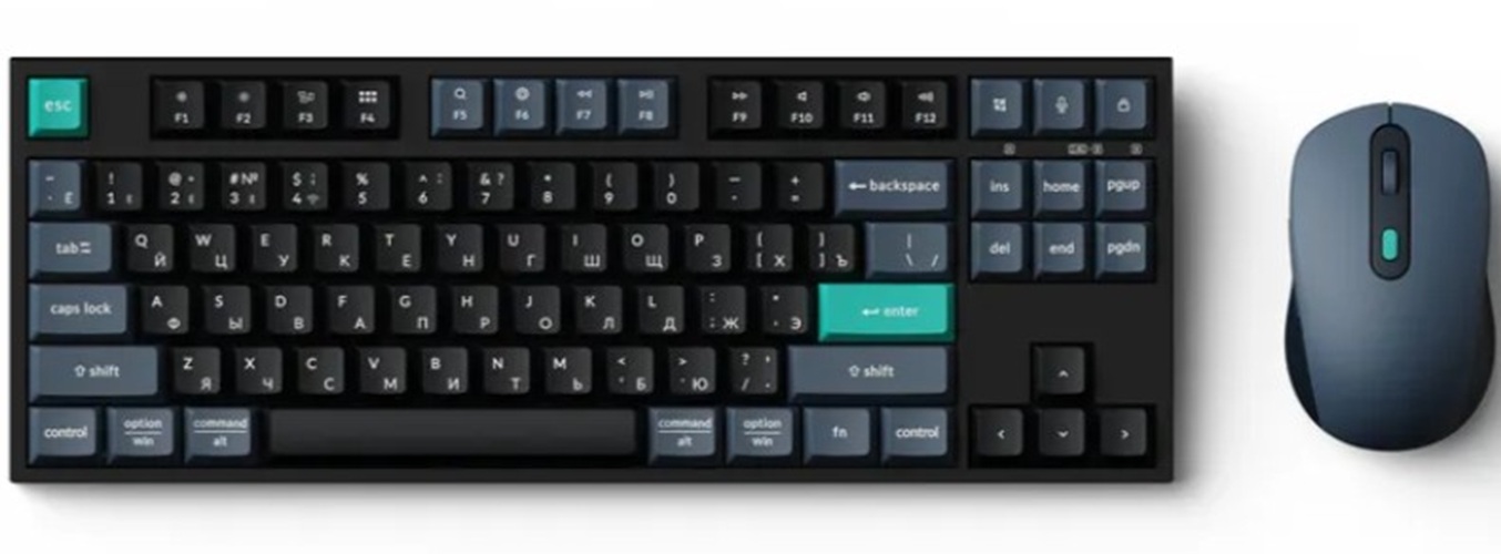 Клавиатура и мышь Wireless Keychron B33 + BM25 KB1-RU TKL, ножничная, оба устройства используют один беспроводной адаптер