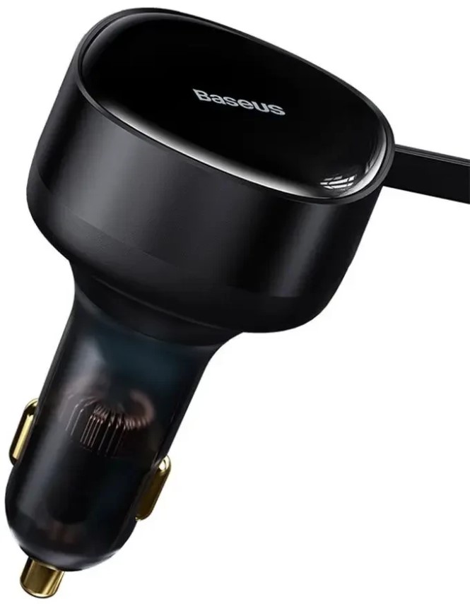 Зарядное устройство автомобильное Baseus Enjoyment Retractable C00035500111-00 2-in-1 C+C 33W Black