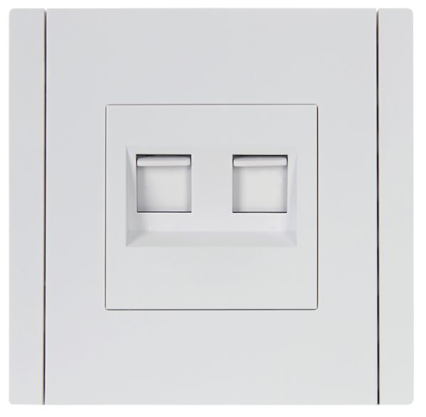 Розетка компьютерная двойная IEK FP-K20-1-K01 FORTE&PIANO RJ45 кат.5E FP233 белый