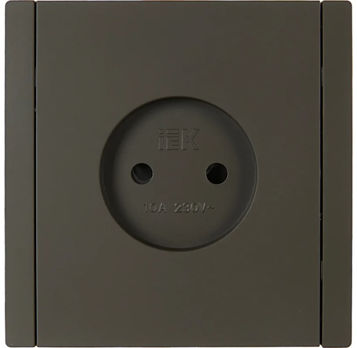 Розетка без заземления IEK FP-R13-10-K03 FORTE&PIANO с защитными шторками в/к 10А FP317 серый