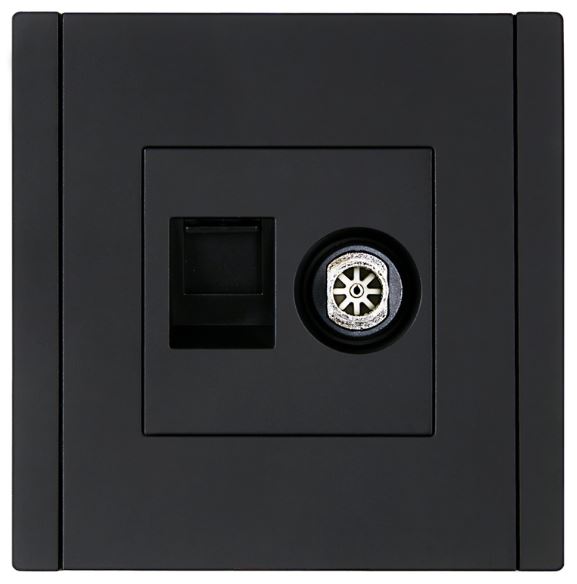 Розетка комбинированная IEK FP-AK20-2-K02 FORTE&PIANO TV+RJ45 кат.6 FP137 черный