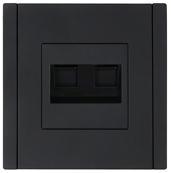 Розетка компьютерная двойная IEK FP-K20-1-K02 FORTE&PIANO RJ45 кат.5E FP133 черный