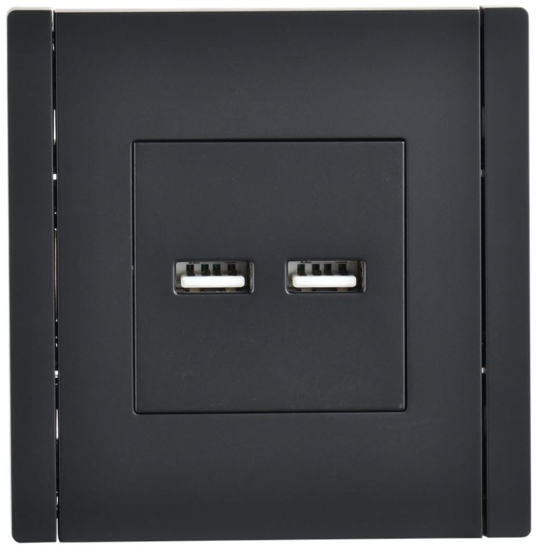 Розетка USB IEK FP-U21-D31-K02 FORTE&PIANO тип A+тип A 3,1А FP149 черный