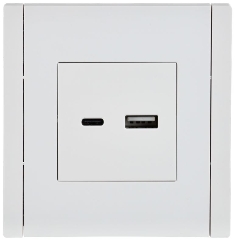 Розетка USB IEK FP-U22-018-K01 FORTE&PIANO тип A+тип C 18Вт FP251 белый
