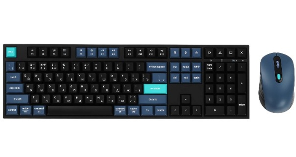 Клавиатура и мышь Wireless Keychron B36 + BM25 KB2-RU полноразмерная, ножничная, оба устройства используют один беспроводной адаптер