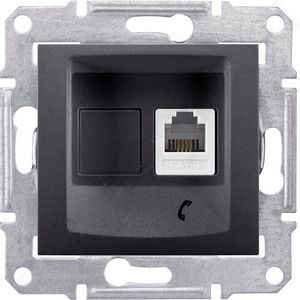 Розетка Schneider Electric SDN4101170 Sedna телефонная 1-ая RJ11 (графит)