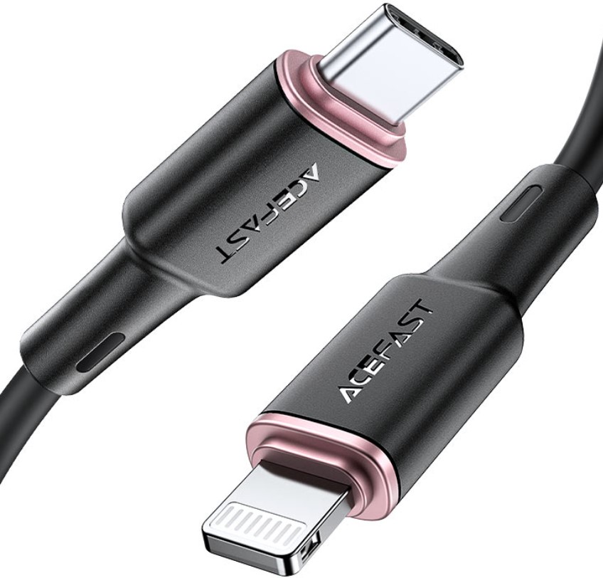Кабель ACEFAST C2-01 USB Type-C/Lightning для подзарядки/передачи данных, чёрный AF-C2-01-BK