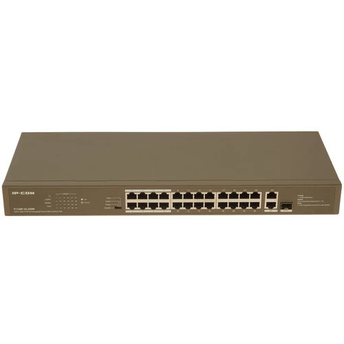 Коммутатор неуправляемый IP-Com F1126P-24-250W 24 порта PoE, 2 гигабитными портами и 1 комбинированным SFP портом. Бюджет PoE: 130 Вт