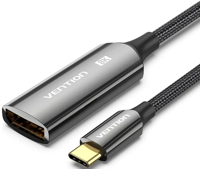 Кабель интерфейсный Vention CRGBC USB CM/DP v1.4 F - 0,25м. Черный Двунаправленный