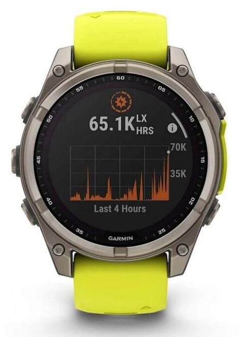 Часы Garmin Fenix 8 Solar Sapphire 010-02906-21 47мм, желтый ремешок, серые