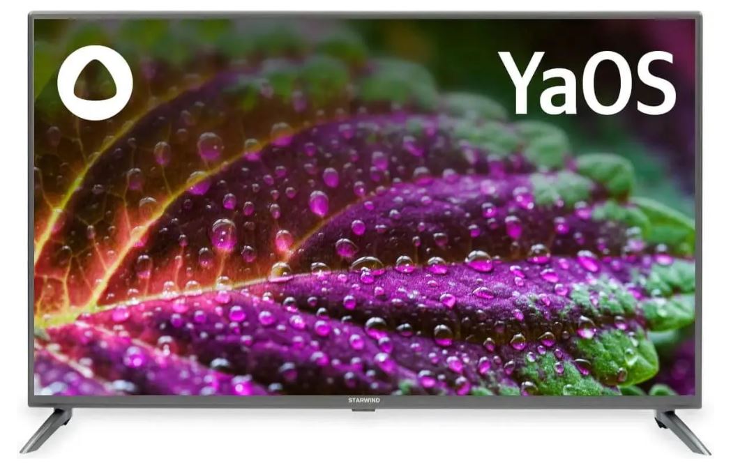 Телевизор StarWind SW-LED43UG400 LED 43" Яндекс.ТВ стальной 4K Ultra HD 60Hz DVB-T DVB-T2 DVB-C DVB-S DVB-S2 USB WiFi Smart TV