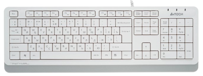 Клавиатура A4Tech FK10 WHITE бело-серая, USB (1147536)