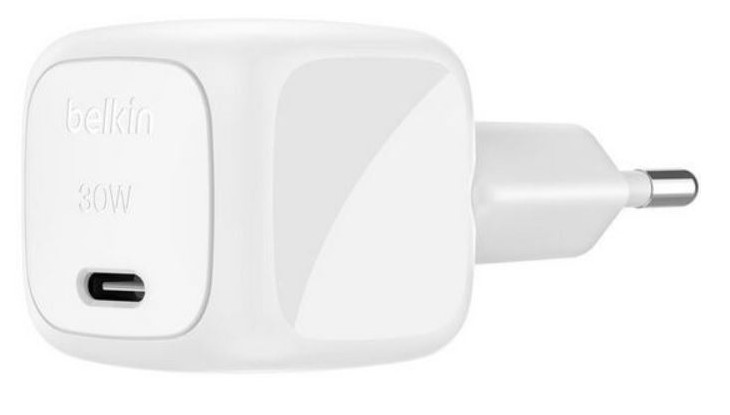 Зарядное устройство сетевое Belkin WCA008kq1MWH-B6 USB-C 30W с кабелем USB-C/USB-C PD. Длина кабеля: 1м. Цвет: белый