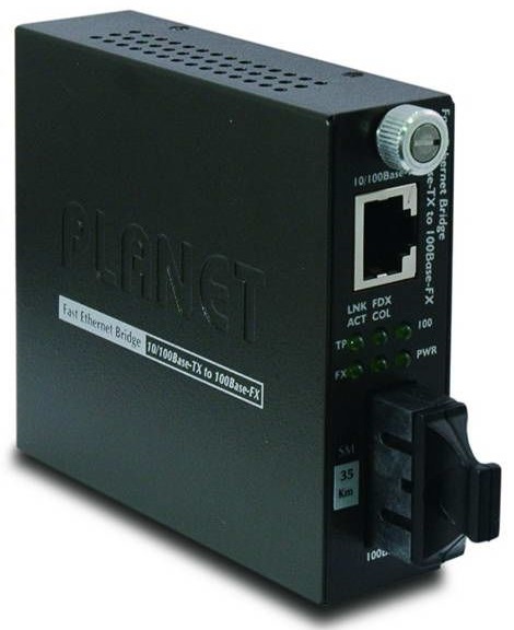 Медиа-конвертер Planet FST-802 10/100Base-TX, 100Base-FX (SC), волокно Multi-mode, длина волны 1310 нм, дальность 2 км, рабочая температура 0-50