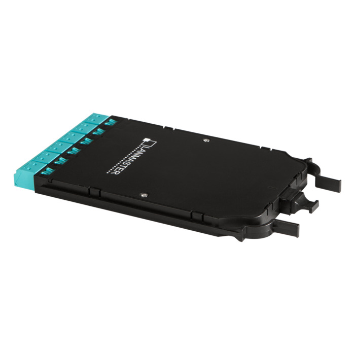 Кассета Lanmaster LAN-MCCB-1M-12LC/OM3 MPO OM3, 12xLC, тип B, низкие потери, черная